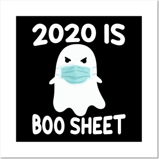 2020 Is Boo Sheet Women Men Scary Halloween Ghost in Mask Posters and Art